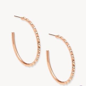 Kendra Scott Rose Gold hoops with crystals (medium size hoops)